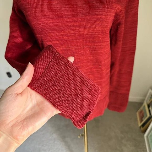 Peruvian Connection Pima Cotton Red Turtleneck Sweater Women's Medium - Picture 3 of 8